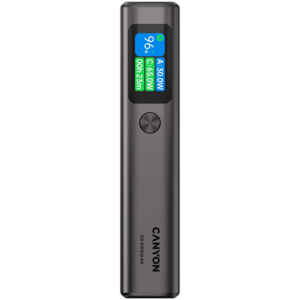 Acumulator extern CANYON OnPower 230 TFT, 20000 mAh, 130 W PD, 2x USB Type-C, 1x USB-A (Gri) imagine