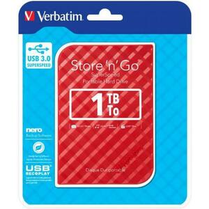 Hard Disk Extern Verbatim Store 'n' Go, 1TB, USB 3.0 (Rosu) imagine