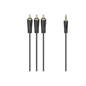 Cablu audio Hama 205154, Jack 3.5mm - 3 x RCA, 1.5m (Negru) imagine