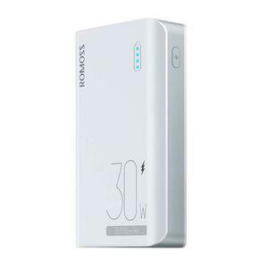 Acumulator extern Romoss, 10000mAh, 30W, 2xUSB, 1xUSB-C, 1xMicroUSB, 1xLightning, Indicator baterie (Alb) imagine