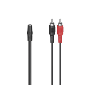 Adaptor audio Hama 205186, Jack 3.5mm - 2 x RCA, 0.1m (Negru) imagine