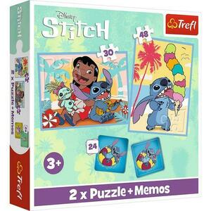 Puzzle Trefl 2 in 1 Memo Disney Stitch Lilo imagine