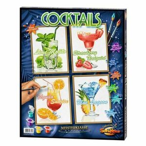 Set pictura pe numere Schipper Quattro- Cocktails, 36x48 cm imagine