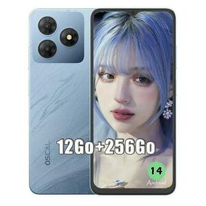 Telefon Mobil Oscal FLAT 2, Procesor Uniso T606 Octa-Core, IPS LCD 6.56inch, 4GB RAM, 256GB Flash, Camera 13 MP, Wi-Fi, 4G, Dual SIM, Android (Albastru) imagine