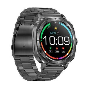 Smartwatch iSEN ET492, Curea silicon negru, Ecran AMOLED HD 1.43inch, HRV, ECG, Monitorizare sanatate, Functii sport, Bluetooth Call, 380 mAh, Android 5.0 or iOS 10.0 sau mai recent, NFC pentru lacate (Gri) imagine