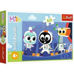 Puzzle pentru copii Trefl din 60 piese - Тimpul sa-l cunosti pe Milo imagine