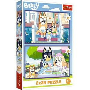 Puzzle pentru copii Trefl din 2 x 24 piese - Distractie cu Bluey imagine