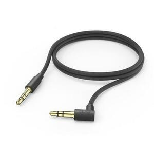 Cablu audio Aux, HAMA, mufa de 3.5 mm - mufa 3.5 mm, inclinat 90°, 1 m (Negru) imagine