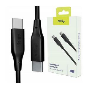 Cablu de date si incarcare Allity AUC-02, USB-C to USB-C, 100W, 1m, Negru imagine