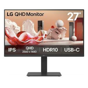 Monitor IPS LED LG 27inch 27BA65QB-B, QHD (2560 x 1440), HDMI, DisplayPort, Boxe, Pivot, 100 Hz, 5 ms (Negru) imagine