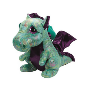 Plus Ty Beanie Boos - Cinder Dragon, 42 cm (Verde) imagine