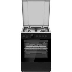 Aragaz mixt HEINNER HFSC-S66FDCC-IBK, Gaz + Electric, 4 arzatoare, Clasa A, 6 functii, Grill, Autocuratare catalitica (Negru) imagine