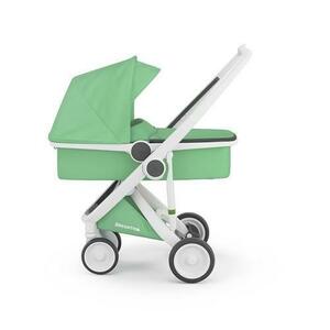 Carucior 2 In 1, Greentom, 100% Ecologic, 0-3 ani, 15 kg (Alb/Verde) imagine