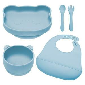 Set 5 piese diversificare din silicon, AppeKids Panda Aqua Blue imagine