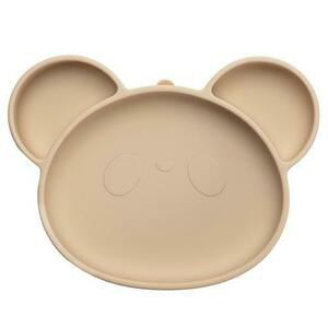Farfurie din silicon cu ventuza, AppeKids Panda Bubble Beige imagine