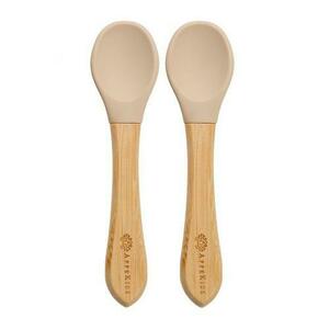 Set 2 Lingurite din bambus, AppeKids Bubble Beige imagine