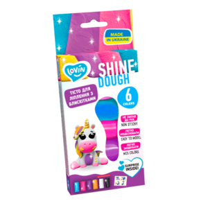 Set plastilina Lovin 6pcsx15gr, Shine Dough imagine