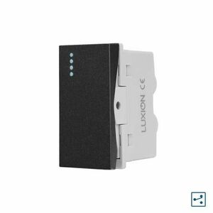 Modul Intrerupator Simplu Cap-Scara Mecanic 1M LUXION, Standard Italian (Negru) imagine