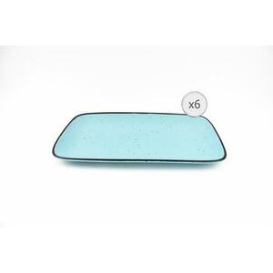 Set platouri Heinner ELECTRA HR-WDF-A326, Ceramica, 32x20 cm, 6 piese (Albastru/Negru) imagine