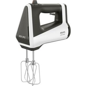 Mixer de mana Krups GN 6021 3 Mix 6000, 600 W, 5 viteze, Turbo, Carlige aluat, Teluri otel (Alb) imagine