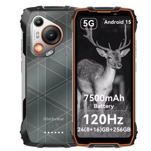 Telefon Mobil Blackview BL7000, Procesor MediaTek Dimensity 6300 Octa-Core, IPS LCD Capacitive touchscreen 6.78inch, 8GB RAM, 256GB Flash, Camera Duala 50+20MP, 5G, Wi-Fi, Dual SIM, Android (Negru/Portocaliu) imagine