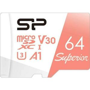 Card de memorie Silicon Power Superior, 64GB, microSDXC, UHS-I U3, A1, V30 imagine