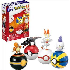 Set de constructie Pokemon Mega Construx - 4 Bile, Echipa de foc imagine