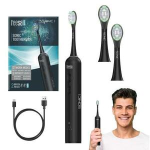 Periuta de dinti electrica Teesa Sonic Elite, 31.000 miscari pe minut, waterproof, set cu 2 capete, Negru imagine