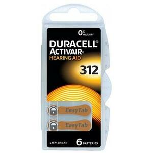 Baterie Duracell pentru aparat auditiv DA312, 6buc imagine