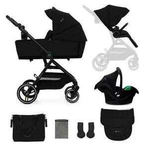 Carucior sport 3 in 1 Kinderkraft Yoxi, 0-22kg, landou, scoica auto, pliabil, Negru imagine