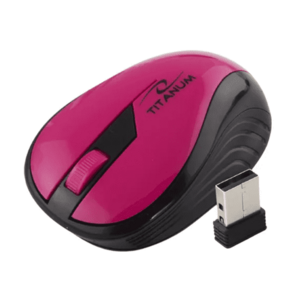 Mouse Esperanza Rainbow TM114P, 3 butoane, Wireless 2.4GHz (Roz/Negru) imagine