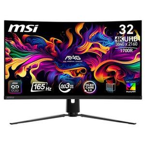 Monitor Gaming QD-OLED MSI 31.5inch MAG 321CUP QD-OLED, UHD (3840 x 2160), HDMI, DisplayPort, Ecran curbat, 165 Hz, 0.03 ms (Negru) imagine