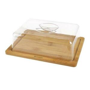 Platou servire branzeturi, 24 x 19 cm, cu capac din plastic - Zokura imagine