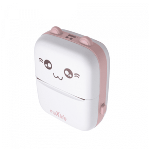 Imprimanta Foto Portabila MaXlife MXTP-100, Bluetooth, 1.000 mAh, printare alb-negru (Roz/Alb) imagine