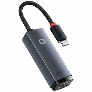 Adaptor placa de retea Baseus Lite WKQX000313, USB Type-C - RJ-45 Gigabit LAN, metalic, LED, Gri imagine