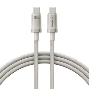 Cablu de date Baseus Titanium, USB Type-C la USB Type-C 100W, braided, 1m imagine