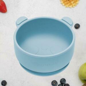 Bol din silicon cu ventuza AppeKids The Little Bear Aqua Blue, 6 luni+ imagine