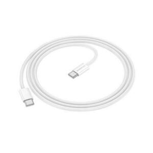 Cablu de date Borofone BX103, USB-C - USB-C, 60W 3A, Lungime 1M, Textil, Alb imagine