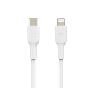 Cablu de date Belkin BEL-0202, USB-C la Lightning, 2 m (Alb) imagine