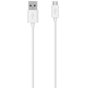 Cablu de date Belkin BEL-0222, MicroUSB la USB-A, 2m (Alb) imagine