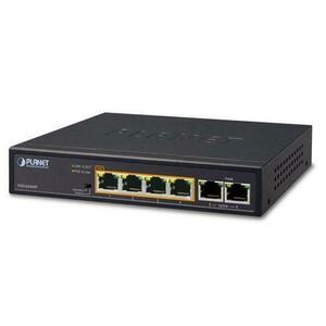 Switch PoE PLANET FSD-604HP 4-Port 10/100TX 802.3af/at PoE + 2-Port 10/100TX Desktop Switch (60 Watts) imagine