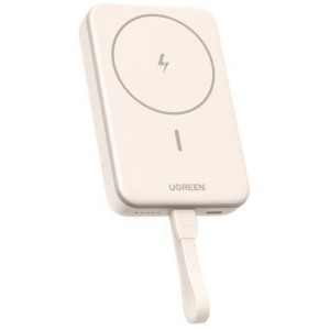 Baterie externa Ugreen PB760, Magnetic 10000 mAh, Wireless, PD 20W, Qi 7.5W, USB-C, compatibila MagSafe (Bej) imagine