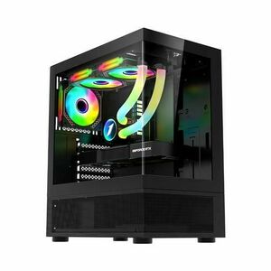 Carcasa 1STPLAYER Gaming MI7-A, Mid Tower, ARGB, Tempered Glass, Sloturi Expansiune 7 (Negru) imagine