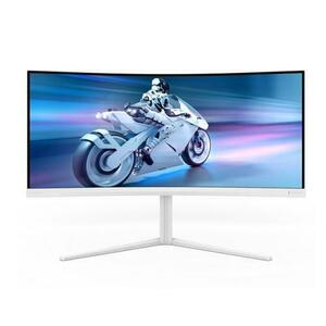 Monitor Gaming VA LED Philips 34inch 34M2C5501A/00, WQHD (3440 x 1440), HDMI, DisplayPort, Ecran curbat, Boxe, 180 Hz, 1 ms (Alb) imagine