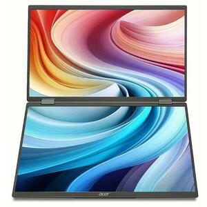 Monitor portabil dublu IPS LED Acer 15.6inch PD163Qbmiuux, Full HD (1920 x 1080), HDMI (Negru) imagine