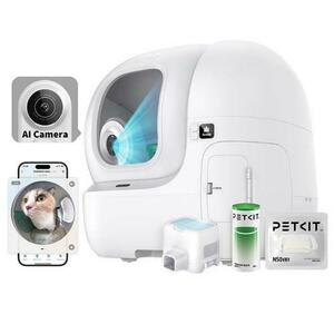 Litiera smart cu autocuratare Petkit Purobot Max Pro cu camera, recunoastere faciala, 8L imagine