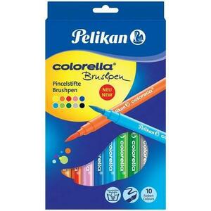 Set 10 culori, Carioca Pelikan, colorella super brush, varf tip pensula imagine