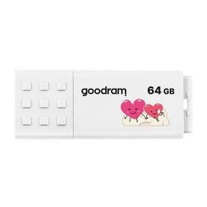 Memorie USB Goodram UME3-0640W0R11-V, Valentine, 64 GB, USB Type-A 3.2 Gen 1 (Alb) imagine