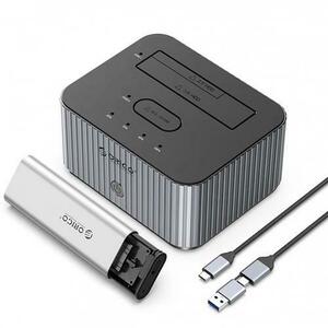 Docking Station Orico IT28E-C pentru HDD / SSD SATA 2.5inch / 3.5inch - SSD SATA M.2 NVMe (Gri) imagine