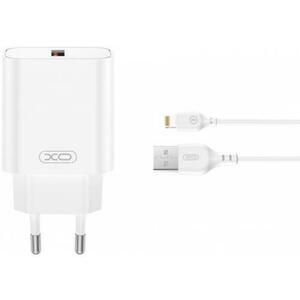 Incarcator Retea Cu Cablu Lightning XO Design CE33, 18W, 3A, 1 x USB-A, Alb imagine